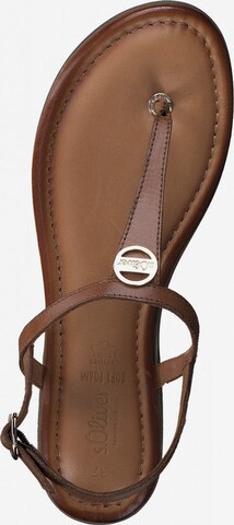 s.Oliver T-Bar Sandals in Brown