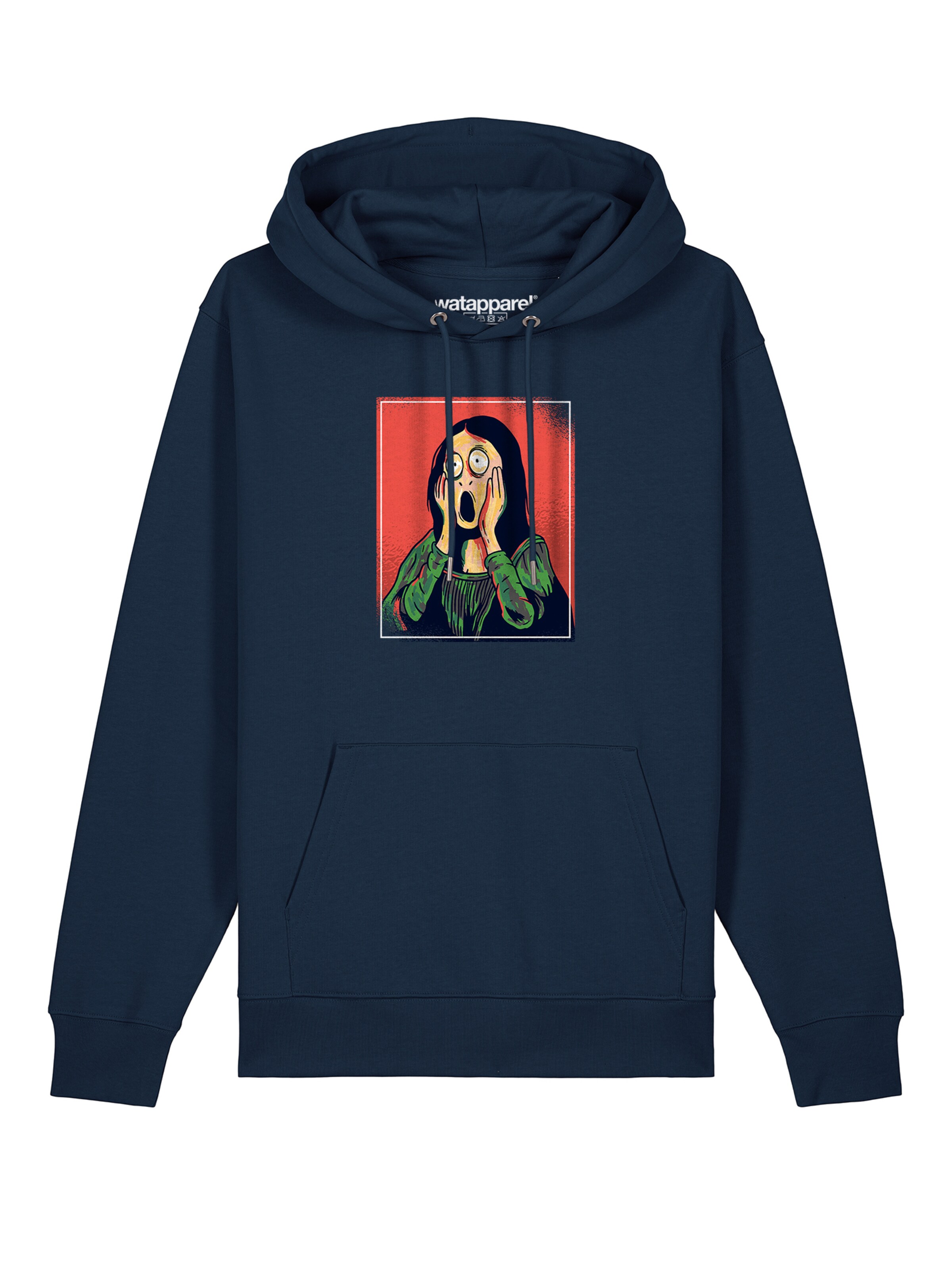 Sweat-shirt ' Mona Lisa Scream ' Watapparel en bleu : devant