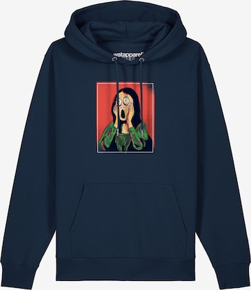 Watapparel Sweatshirt ' Mona Lisa Scream ' in Blauw: voorkant