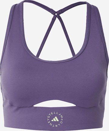 Reggiseno sportivo 'TrueStrength' di ADIDAS BY STELLA MCCARTNEY in lilla: frontale