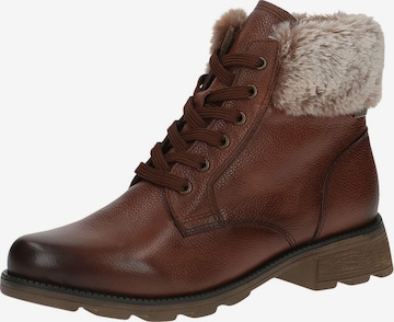 CAPRICE Lace-Up Ankle Boots in Brown: front