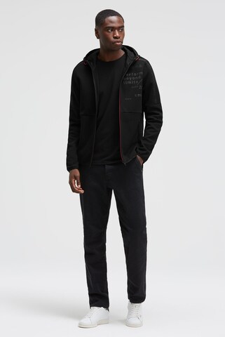 CAMP DAVID Zip-Up Hoodie in Black