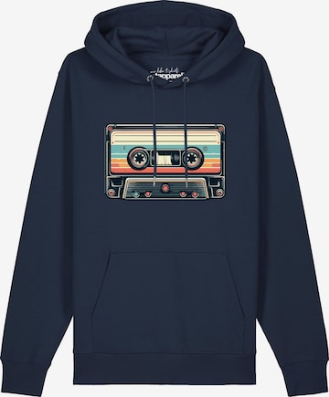 Watapparel Sweatshirt 'Retro Kassette' in Blue: front