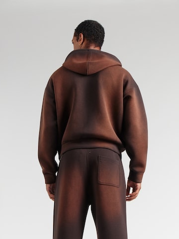 WEEKDAY Zip-Up Hoodie 'Simon' in Brown
