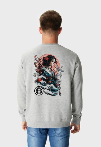 Oldskull Sweatshirt 'Asian Blossom Queen' in Grey