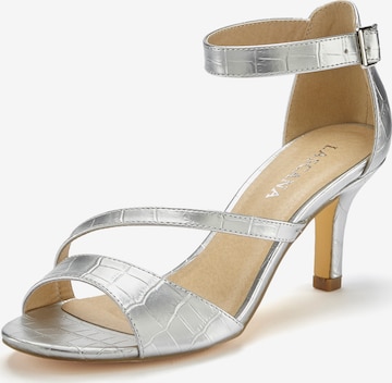 LASCANA Strap Sandals in Silver: front