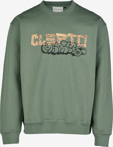 Cleptomanicx Sweatshirt 'Tape' in Green: front