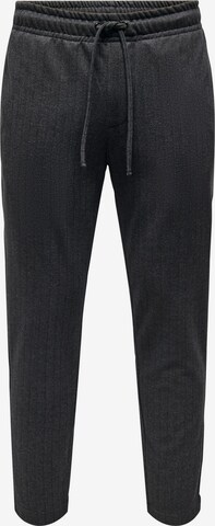 Only & Sons Tapered Broek 'ANTON' in Zwart: voorkant