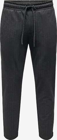 Only & Sons Tapered Trousers 'ANTON' in Black: front