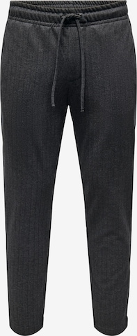 Only & Sons Tapered Broek 'ANTON' in Zwart: voorkant