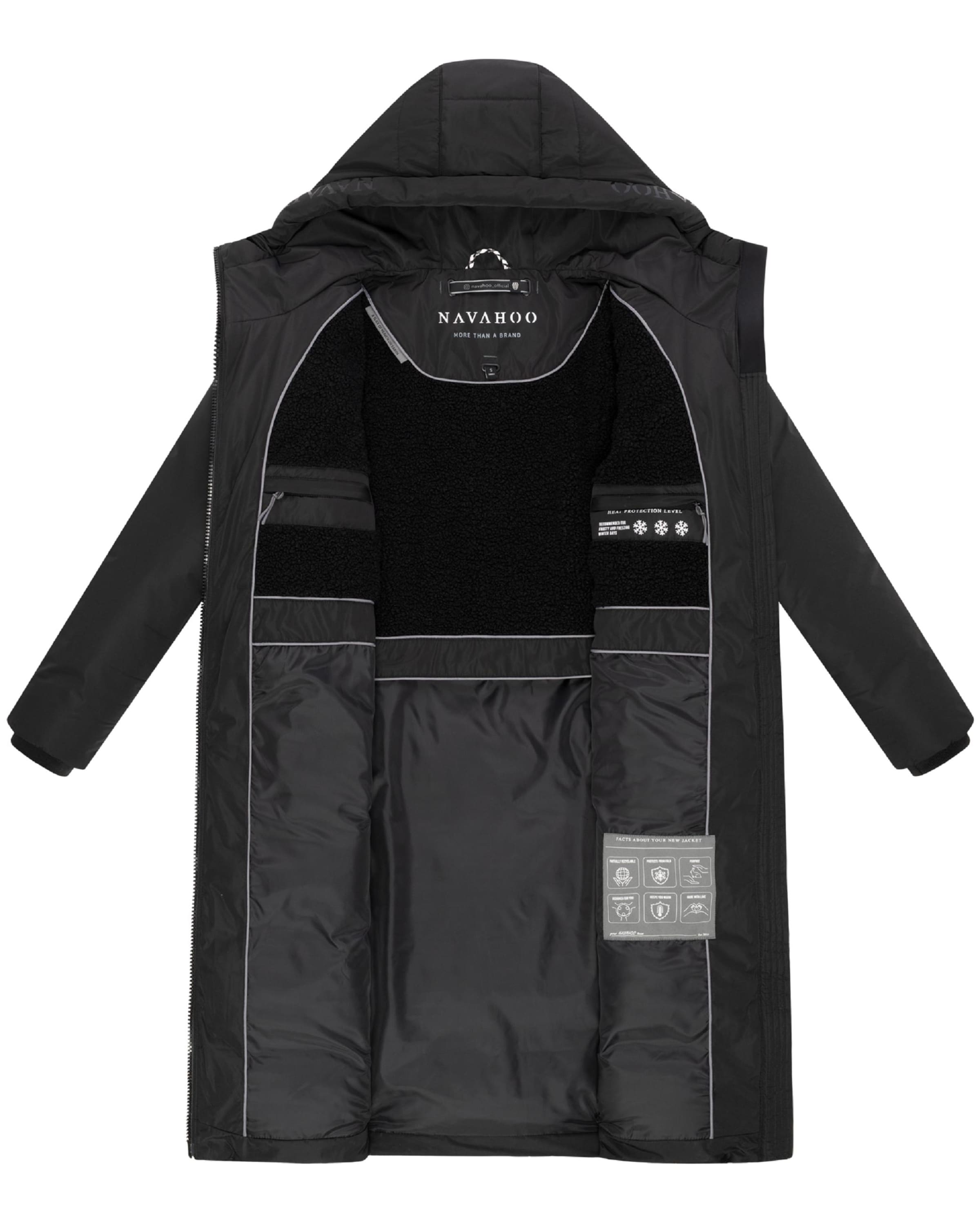 NAVAHOO Płaszcz zimowy 'Herbstnebel 14' w kolorze czarny