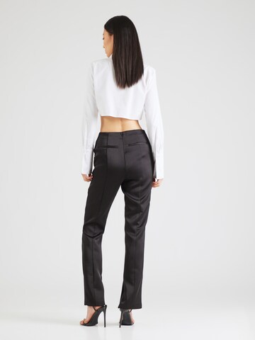 TOPSHOPregular Hlače na crtu - crna boja