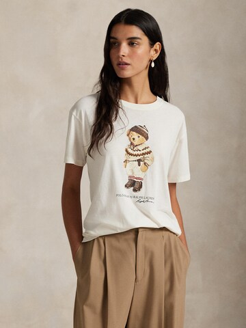 T-shirt Polo Ralph Lauren en blanc : devant