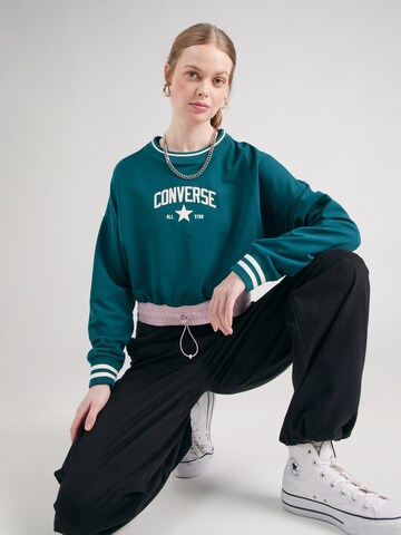 CONVERSE Свитшот в Зеленый: спереди