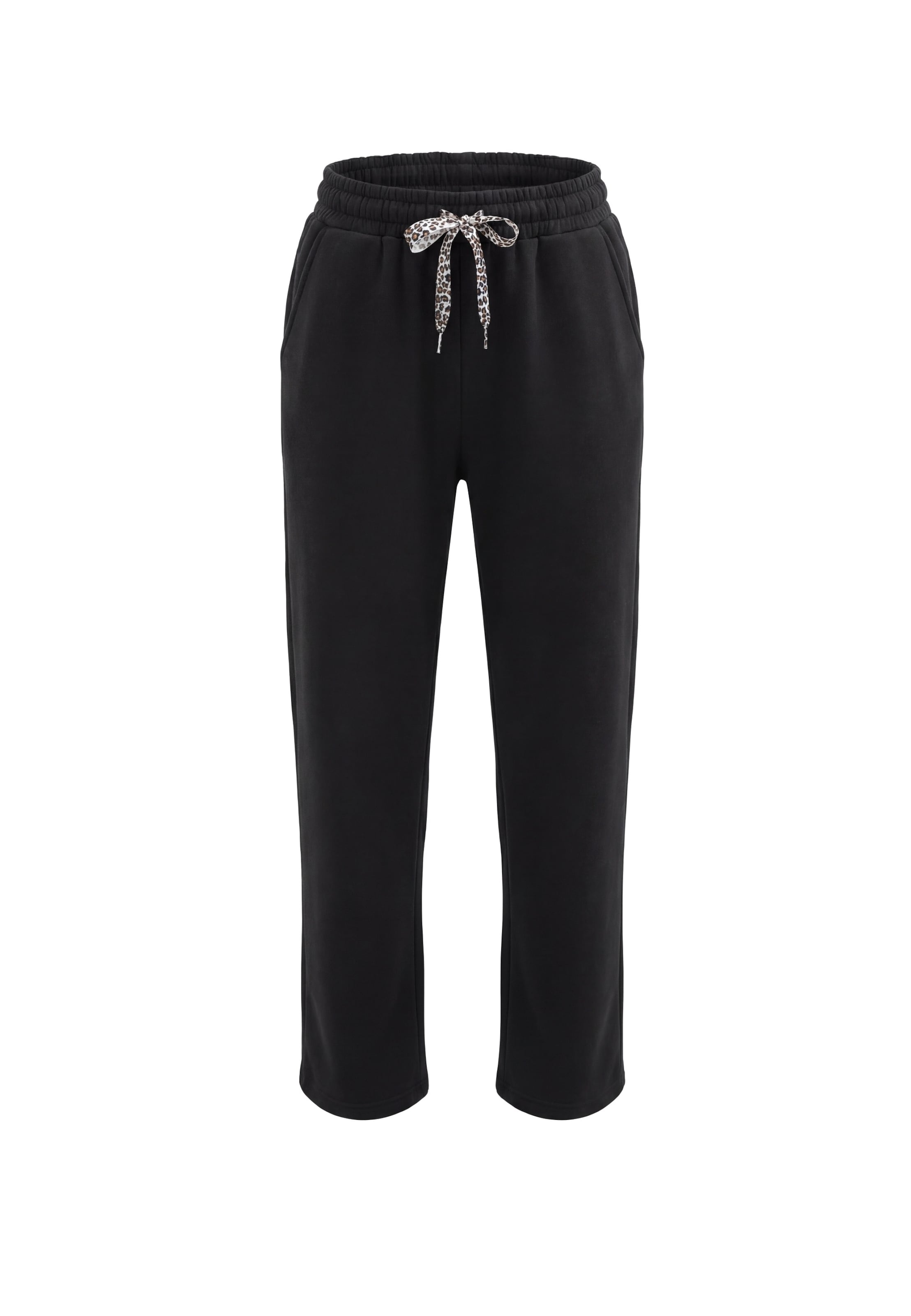 usha BLACK LABEL Loose fit Pants in Black: front