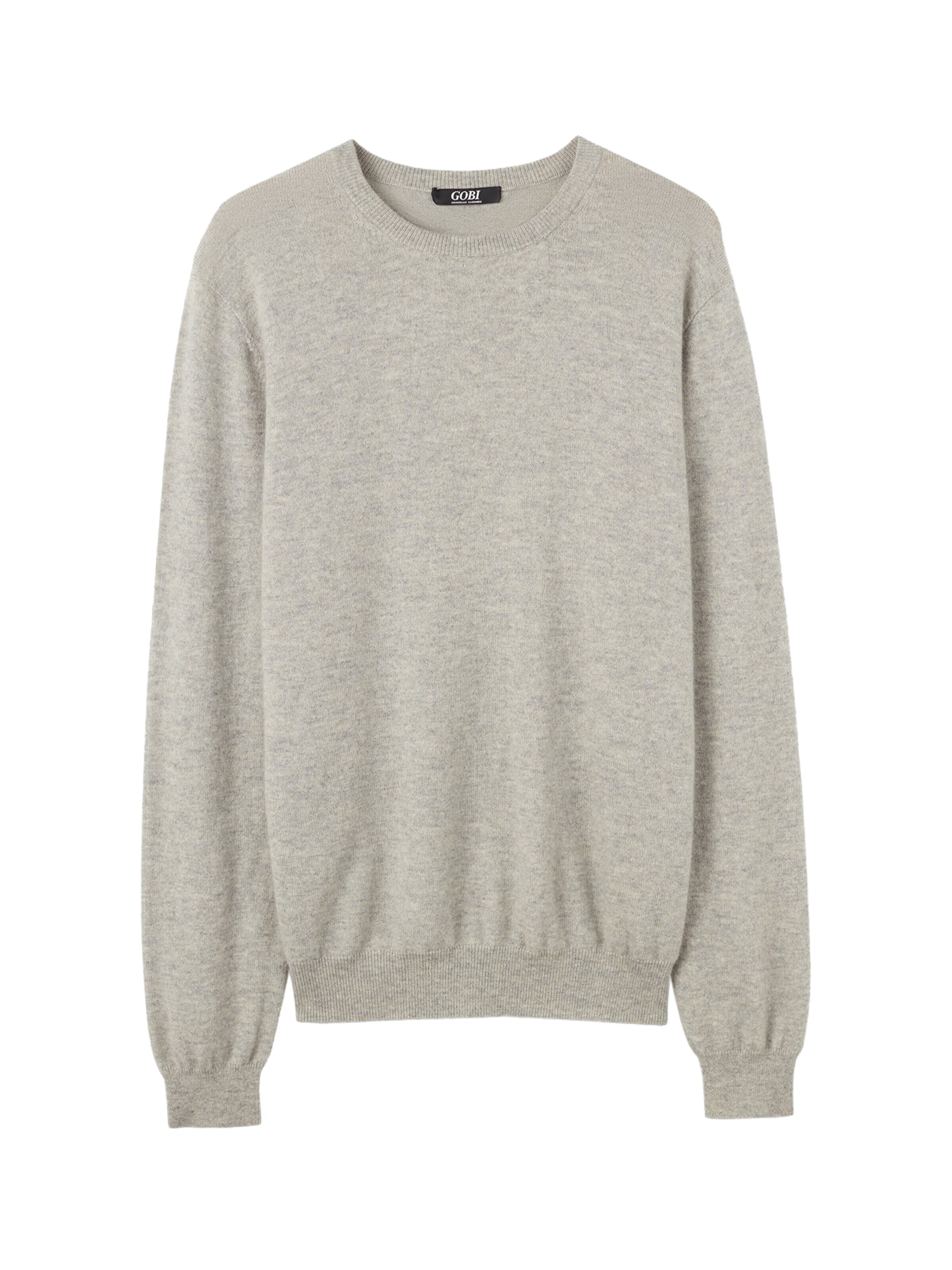 GOBI Cashmere Svetr 'Men's Essential Crewneck Cashmere Sweater' – šedá: přední strana
