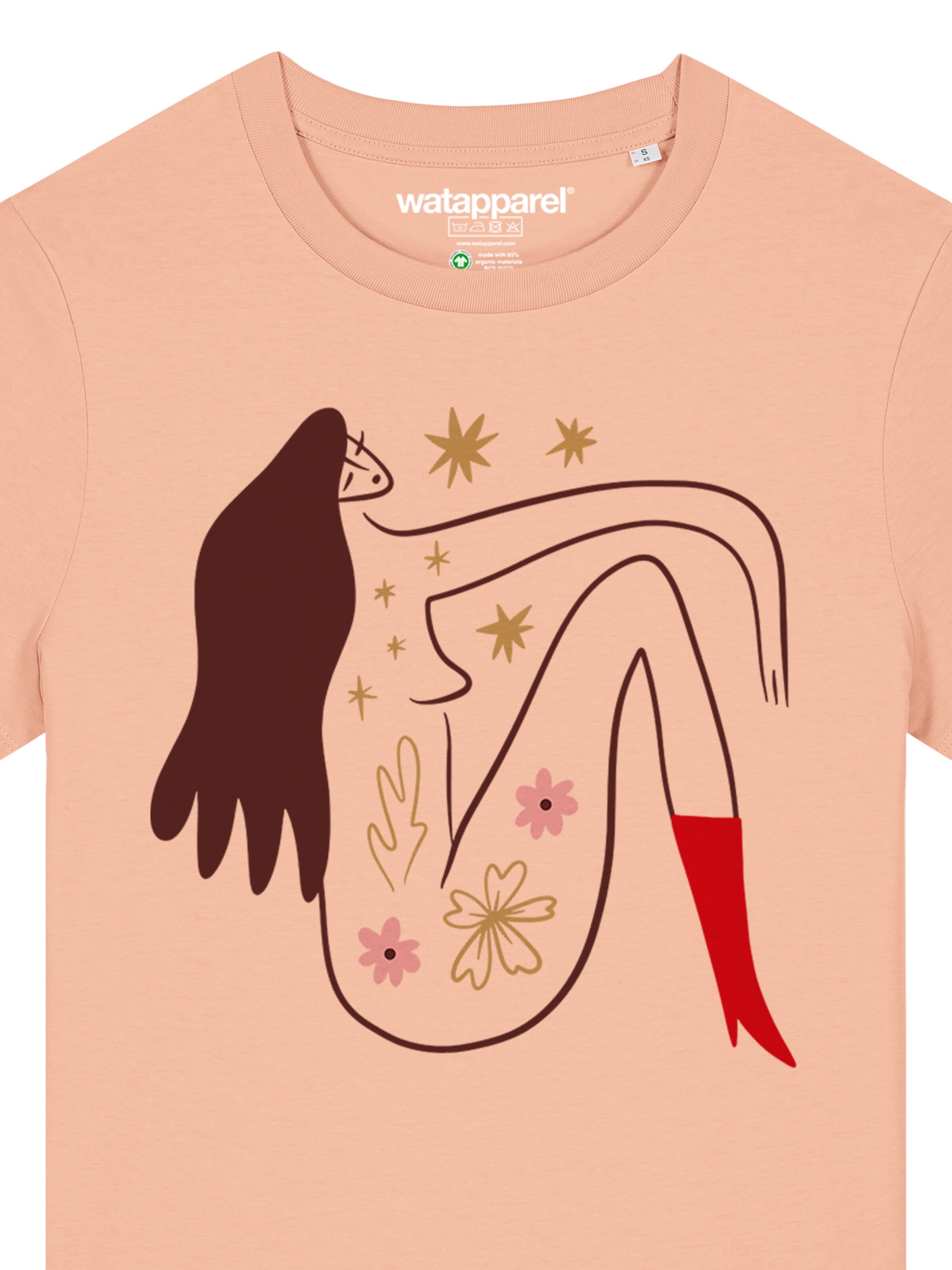 T-shirt 'Love And Flex' Watapparel en orange