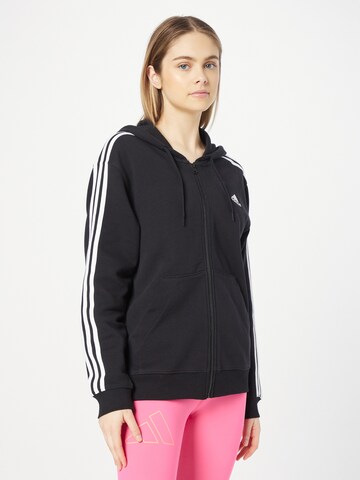 ADIDAS SPORTSWEAR Sports sweat jacket 'Essentials' in Black: front