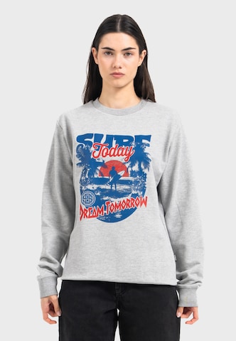 Oldskull Sweatshirt 'Wrldvibe Surf Dreams' in Grey: front