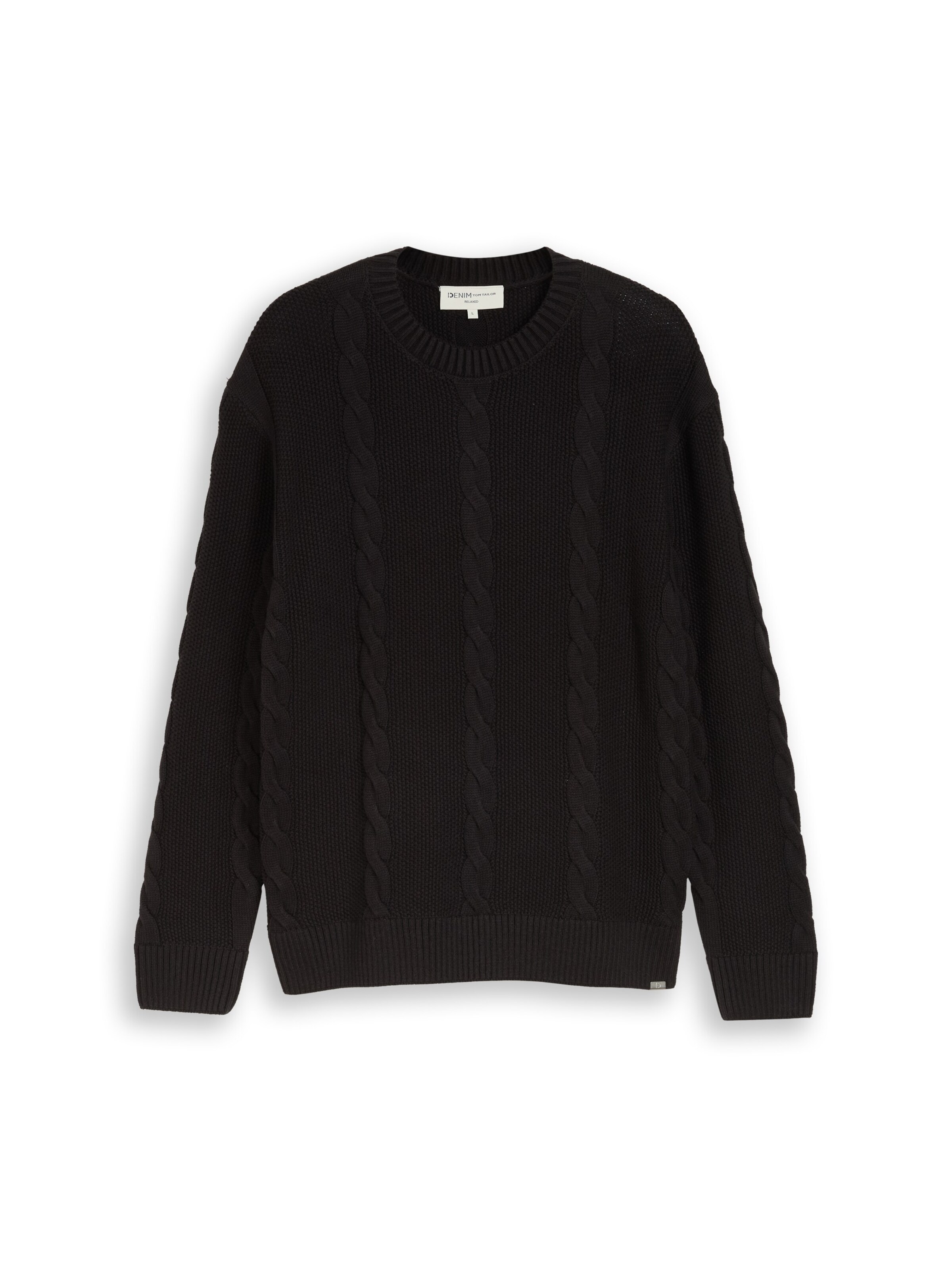 TOM TAILOR DENIM Sweter w kolorze czarny: przód