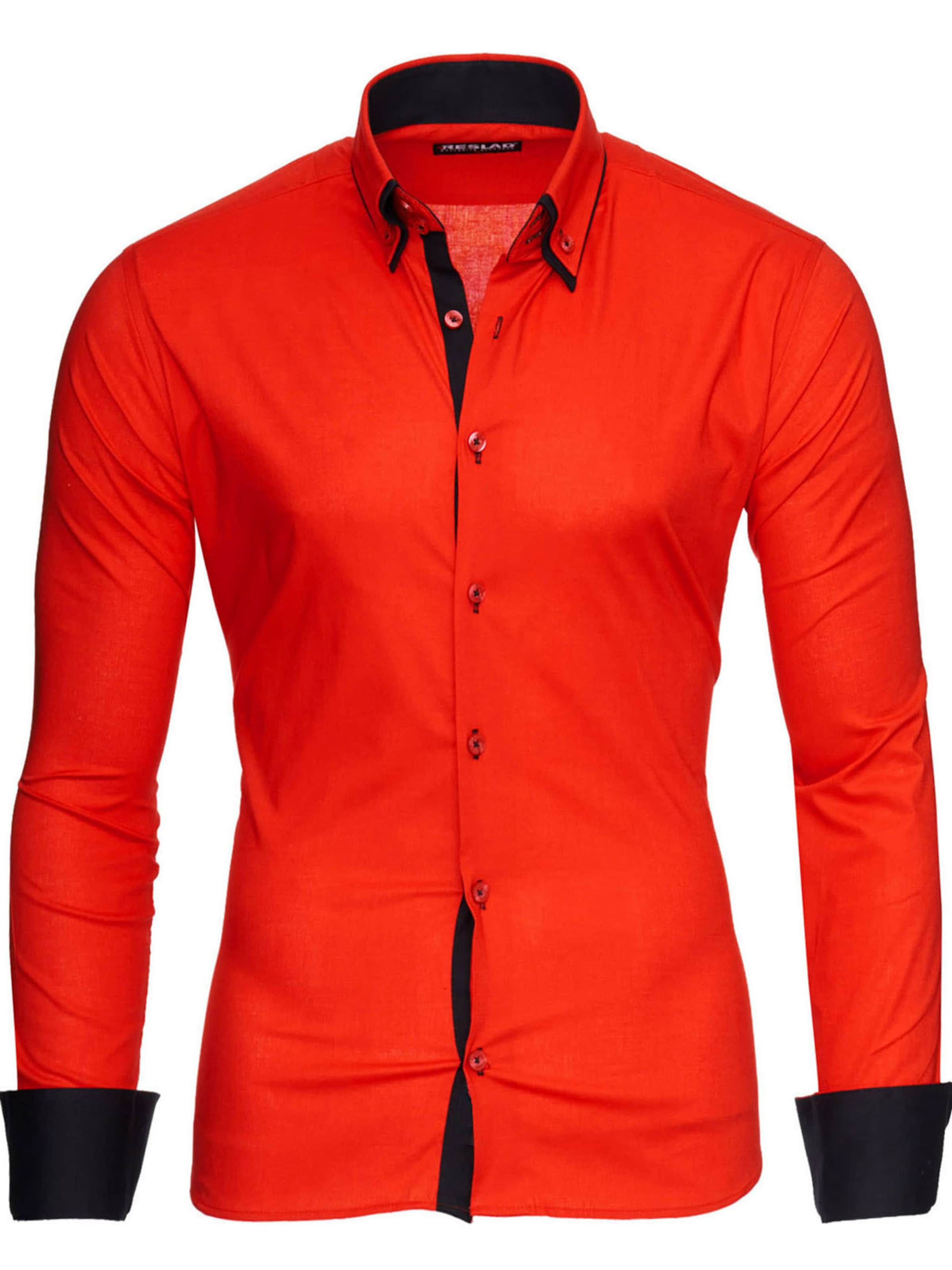 Reslad Slim fit Button Up Shirt 'RS7050' in Red: front