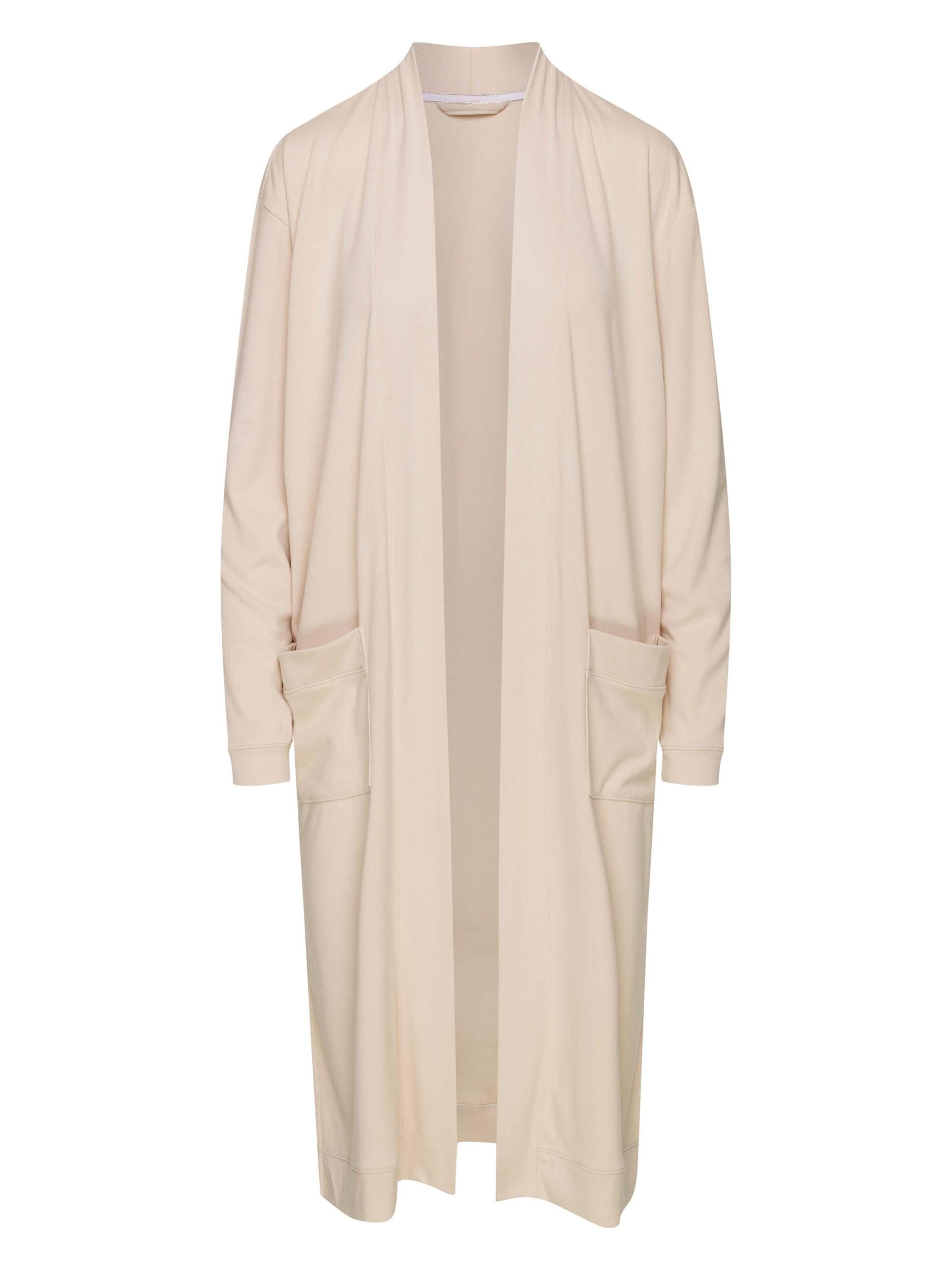 ESOTIQ - Albornoz corto 'Jersey-Hausmantel lang mit offener Front und Taschen Joyland S' en beige
