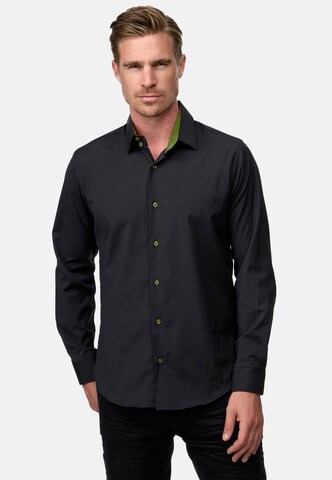 Rusty Neal Slim fit Overhemd in Zwart: voorkant