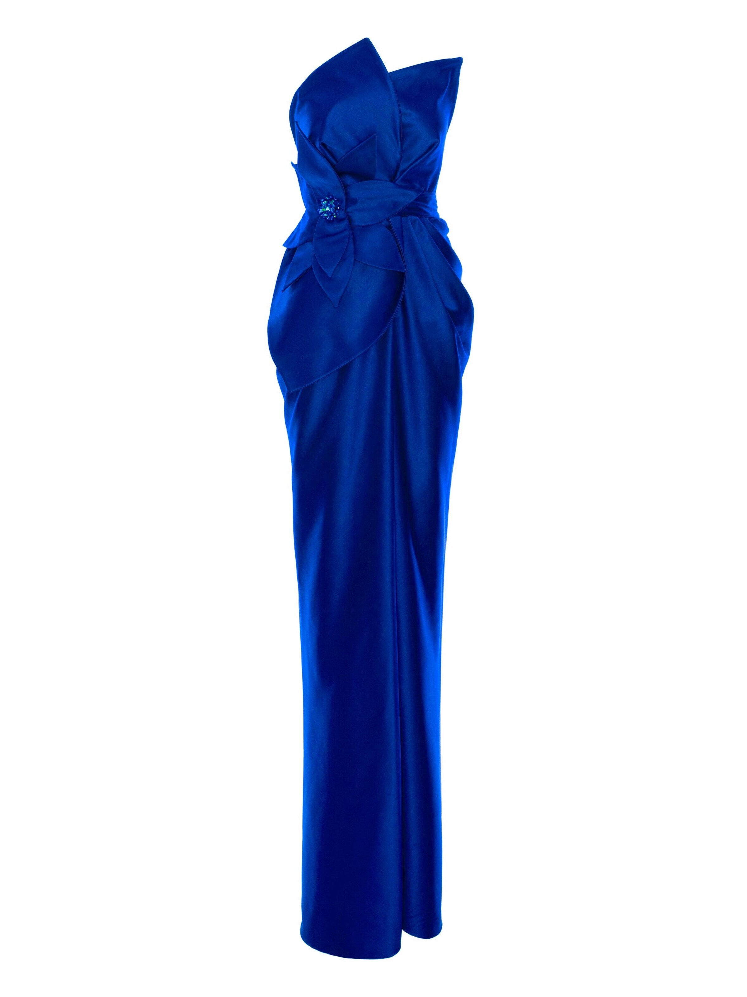 acob a porter - Vestido de noche en azul: frente