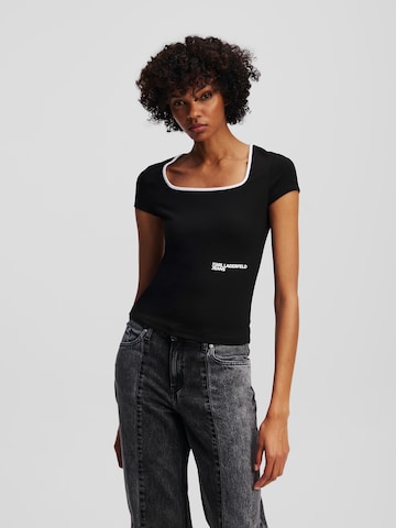 KARL LAGERFELD JEANS - Camiseta en negro: frente