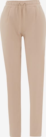 Organication Regular Pleat-Front Pants in Beige: front