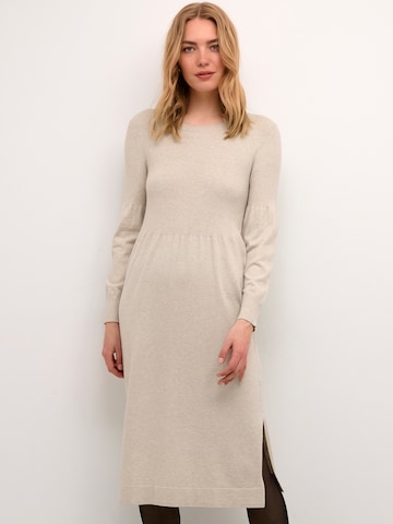 Cream Knitted dress 'Dela' in Beige: front