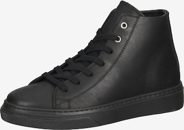 Steven New York High-Top Sneakers in Black: front