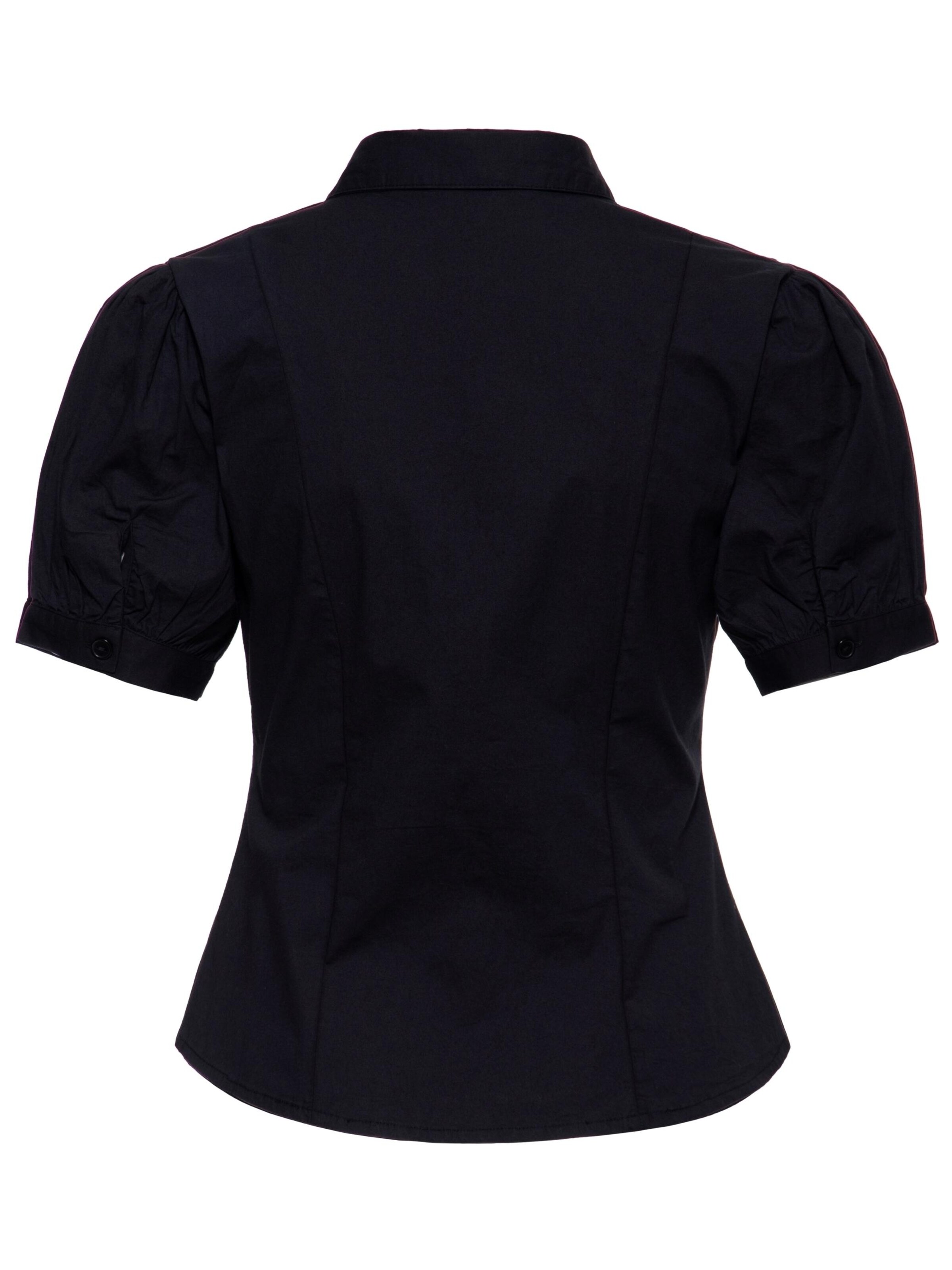 Queen Kerosin Bluse 'Cherry' in Schwarz