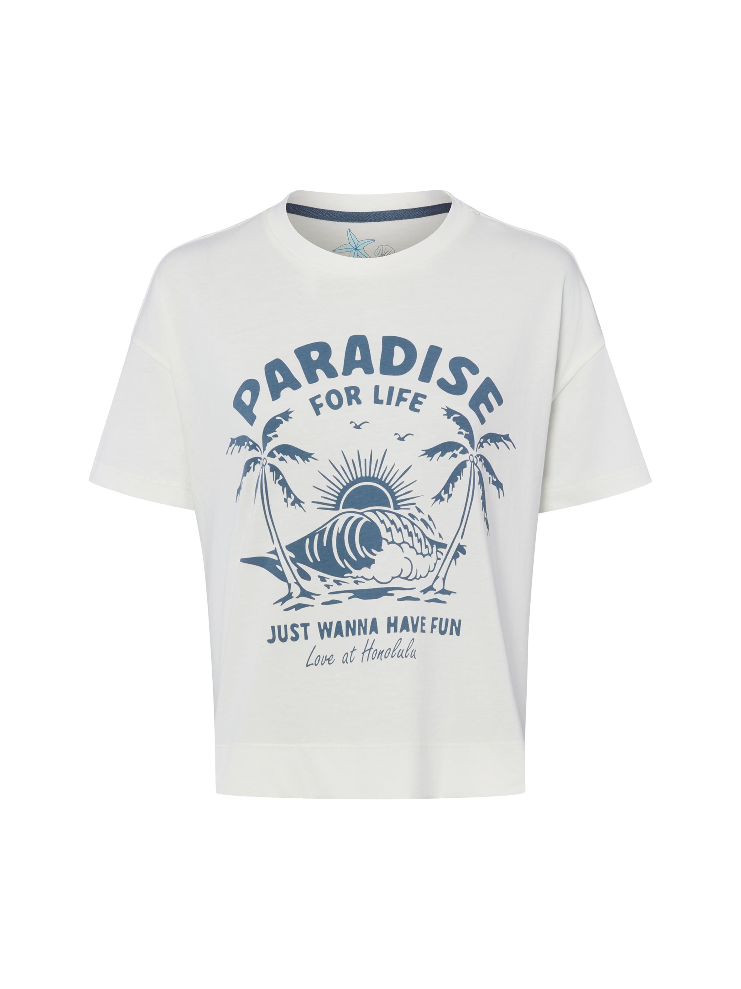 Marie Lund T-Shirt ' Paradise ' in Weiß: Vorderseite