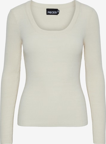 Pull-over PIECES en beige : devant