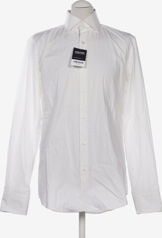 BOSS Black Button Up Shirt in M in White: front
