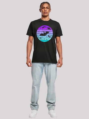 F4NT4STIC Shirt 'Retro Alien Weltraum Sonnenuntergang' in Black