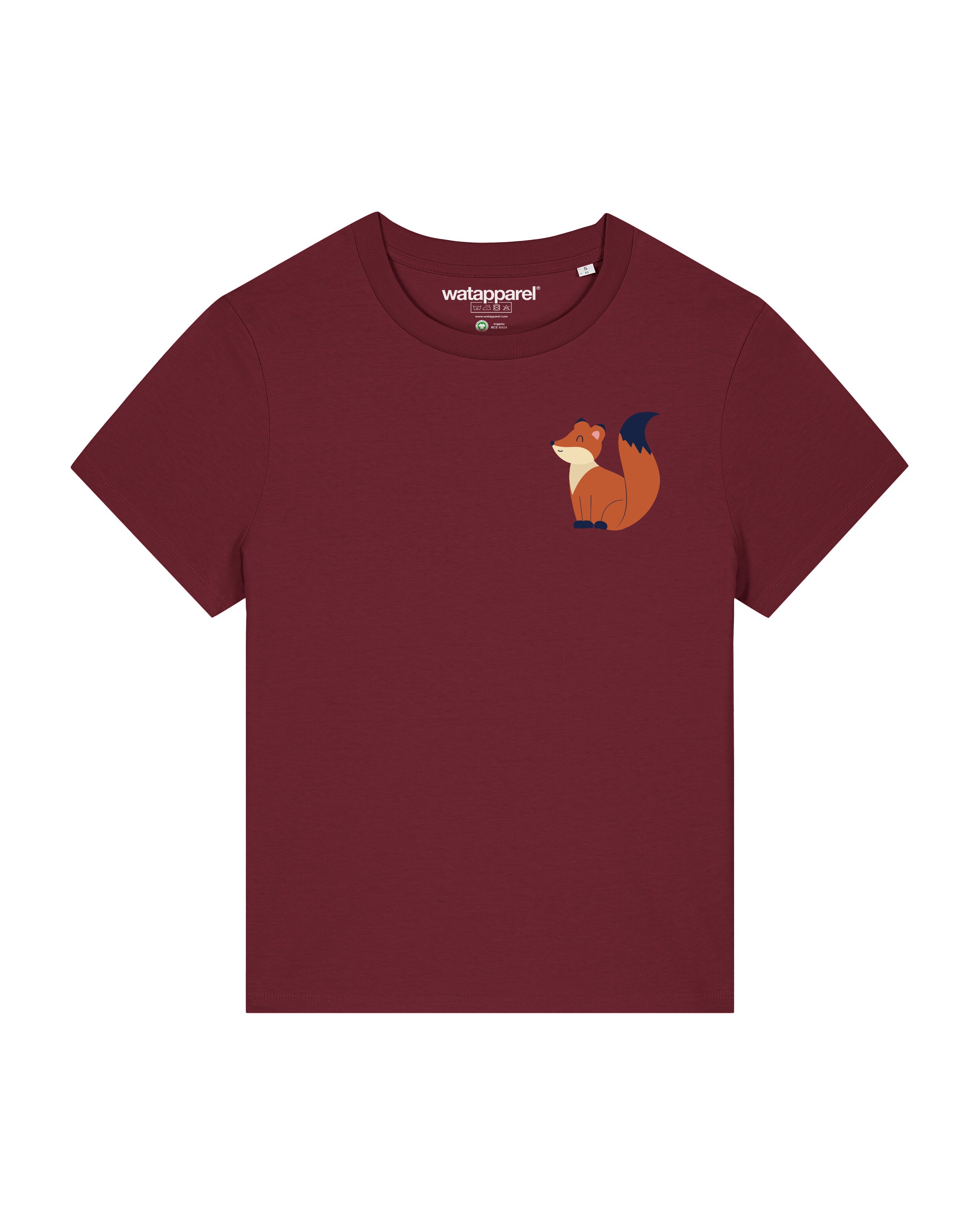 Maglietta ' Cute Fox ' di Watapparel in rosso: frontale