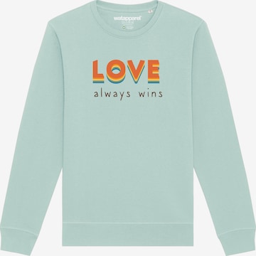 Sweat-shirt ' Love always wins ' Watapparel en bleu : devant
