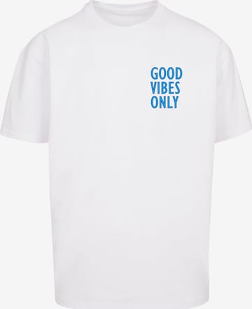 T-Shirt 'Good Vibes Only' Merchcode en blanc : devant