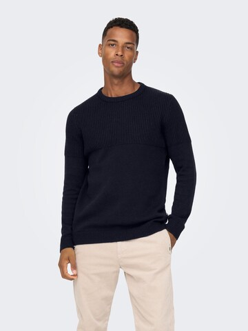 Only & Sons Pullover in Blau