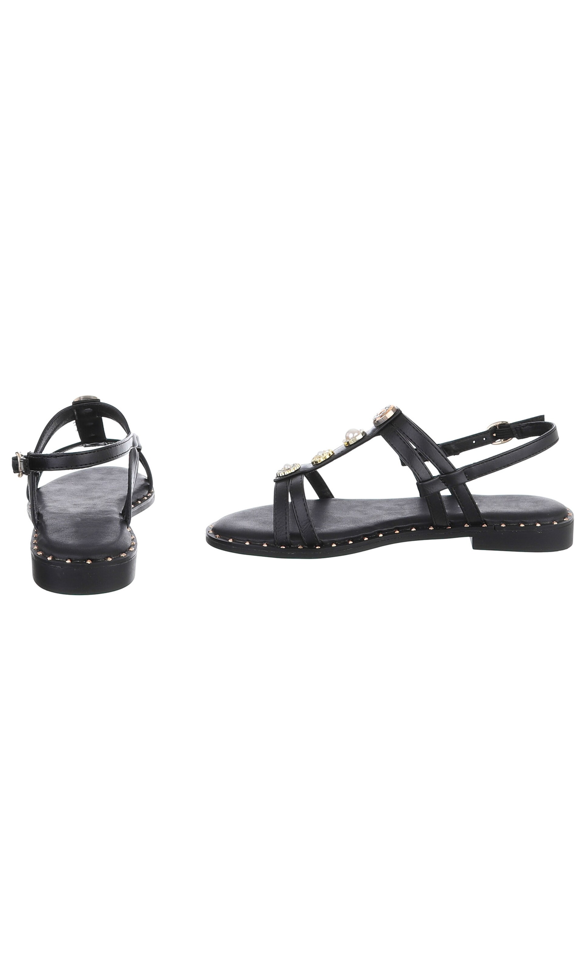 Ital-Design Strap Sandals in Black