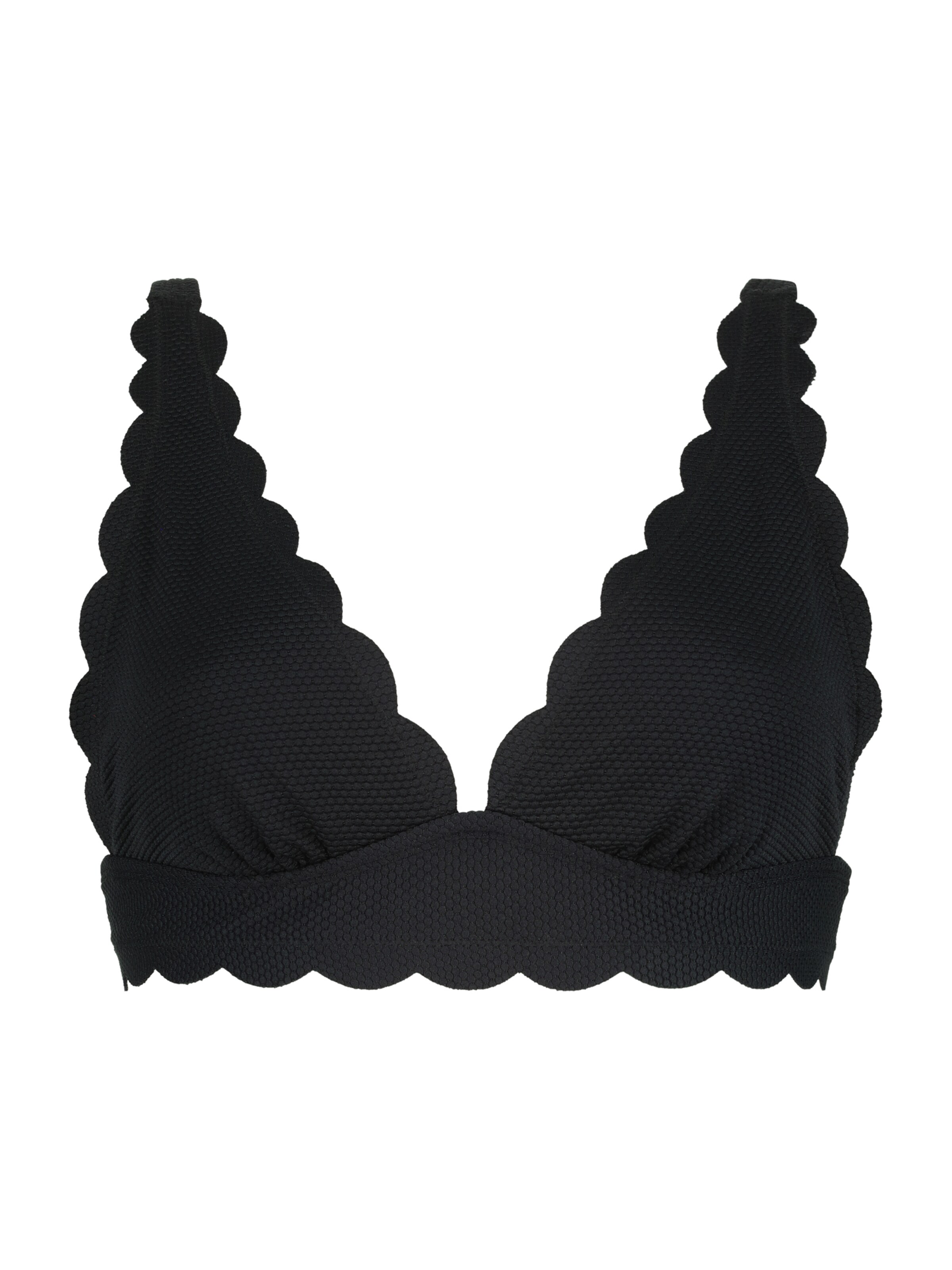 melns Hunkemöller Trijstūra formas Bikini augšdaļa 'Scallop': no priekšpuses