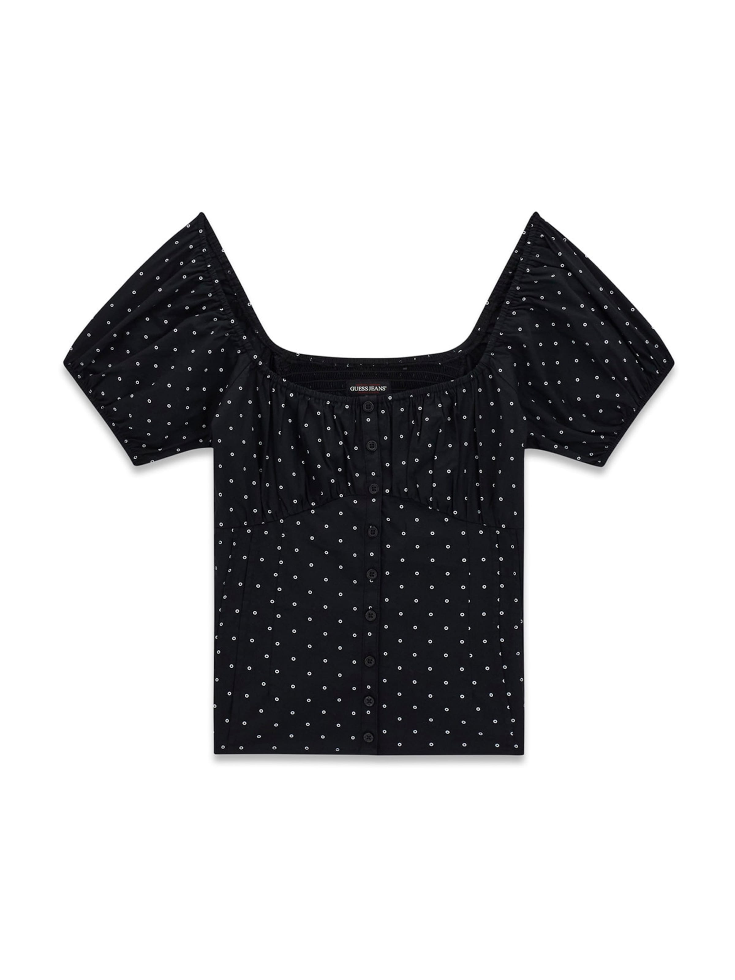 GUESS JEANS Блузка в Черный / Белый, Обзор товара