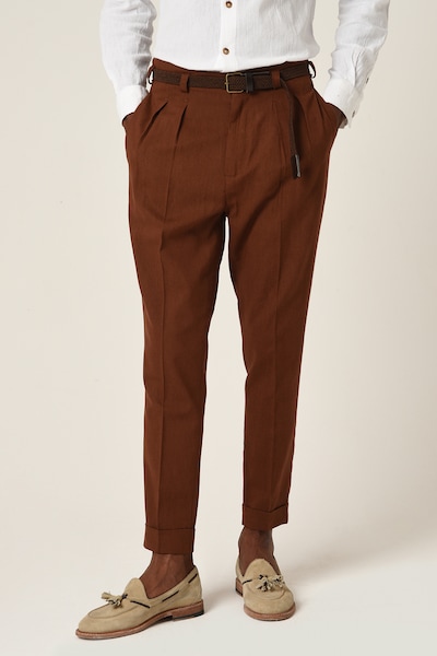 Antioch Pantalon à pince en marron, Vue avec produit