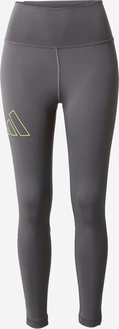ADIDAS PERFORMANCE Skinny Športové nohavice 'Optime Hyperbright High-Rise' - Sivá: predná strana