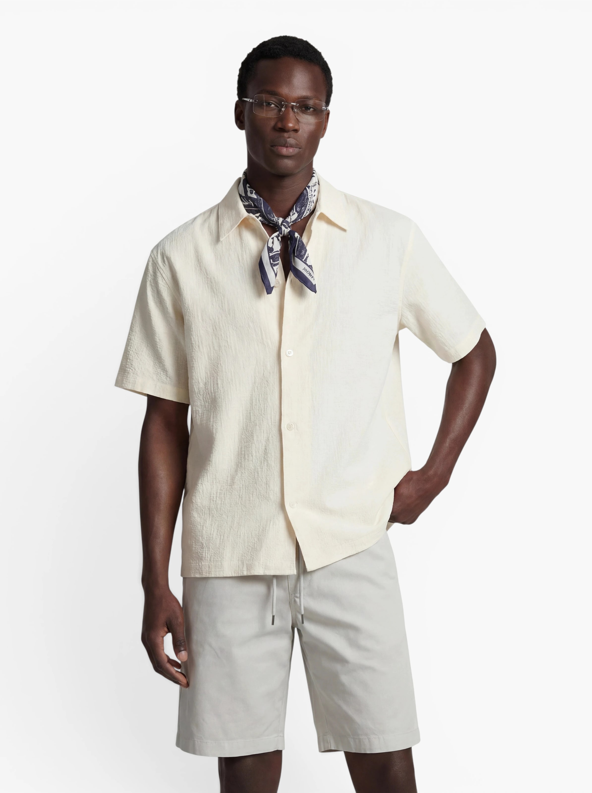 JACK & JONES Классический крой Рубашка 'JORMONTAUK' в Белый