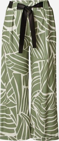 ZABAIONE Široke hlačnice Hlače z naborki 'Fr44anca' | zelena barva: sprednja stran