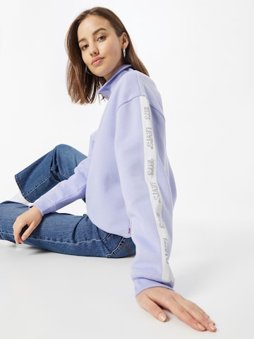 LEVI'S ®Sweater majica 'Graphic Rue 1/4 Zip Crew' - ljubičasta boja