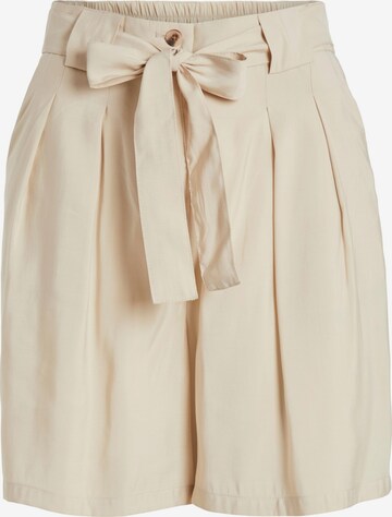 VILA Regular Pleat-Front Pants 'Pauline' in Beige: front